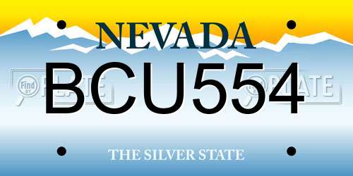 BCU554 Nevada License Plate