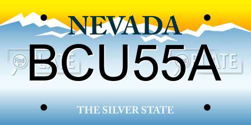 BCU55A Nevada License Plate