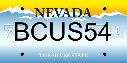 BCUS54 Nevada License Plate