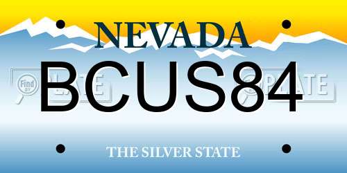 BCUS84 Nevada License Plate