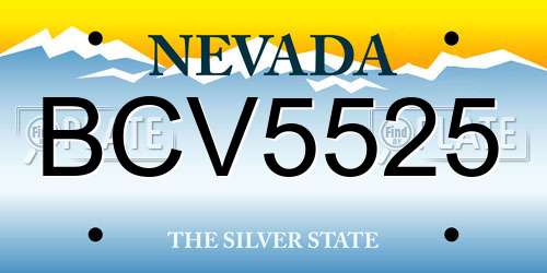 BCV5525 Nevada License Plate