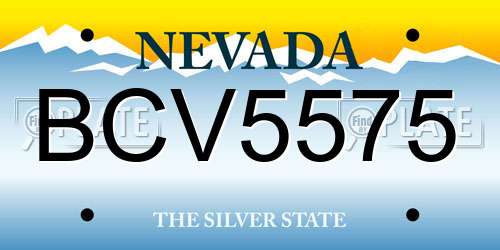 BCV5575 Nevada License Plate