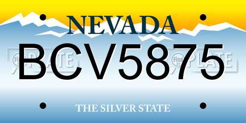 BCV5875 Nevada License Plate