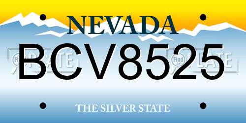 BCV8525 Nevada License Plate