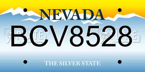 BCV8528 Nevada License Plate