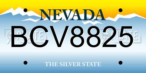 BCV8825 Nevada License Plate