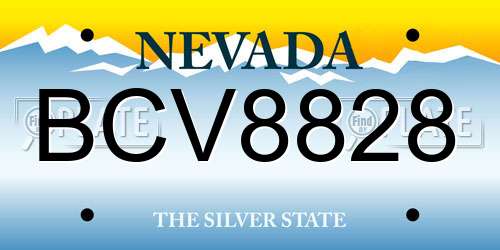 BCV8828 Nevada License Plate