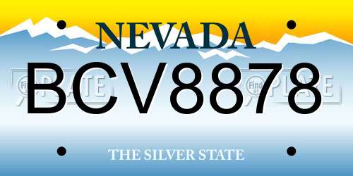 BCV8878 Nevada License Plate