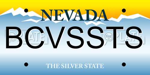BCVSSTS Nevada License Plate