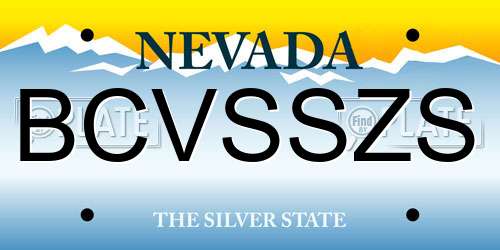 BCVSSZS Nevada License Plate