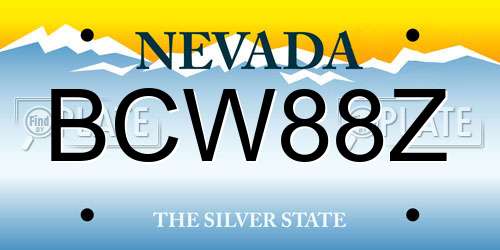 BCW88Z Nevada License Plate