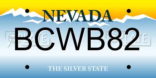 BCWB82 Nevada License Plate