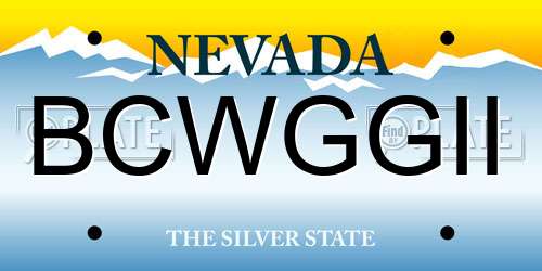 BCWGGII Nevada License Plate