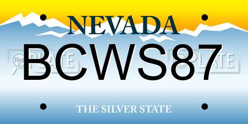 BCWS87 Nevada License Plate