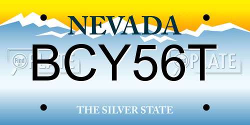 BCY56T Nevada License Plate