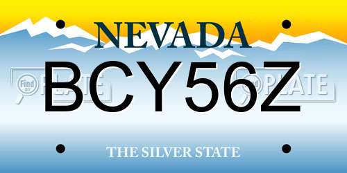 BCY56Z Nevada License Plate