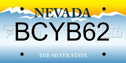 BCYB62 Nevada License Plate
