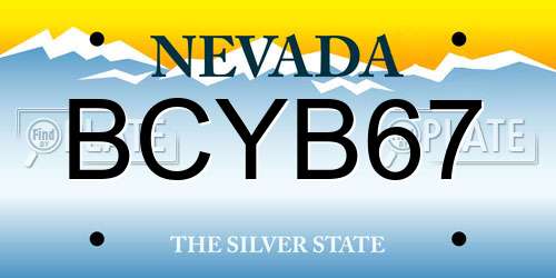 BCYB67 Nevada License Plate
