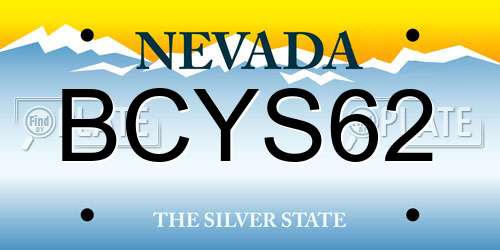 BCYS62 Nevada License Plate