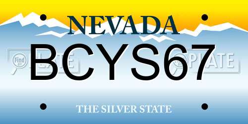 BCYS67 Nevada License Plate