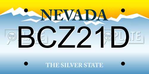 BCZ21D Nevada License Plate