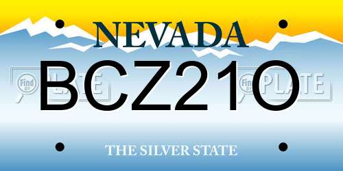 BCZ21O Nevada License Plate