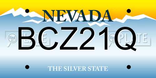 BCZ21Q Nevada License Plate