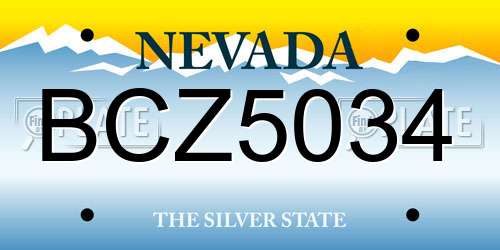 BCZ5034 Nevada License Plate