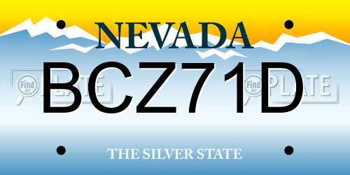 BCZ71D Nevada License Plate