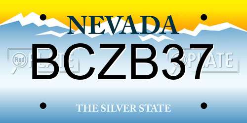 BCZB37 Nevada License Plate