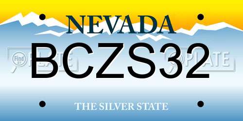 BCZS32 Nevada License Plate