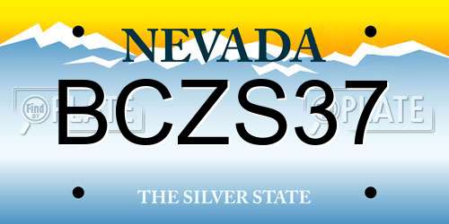 BCZS37 Nevada License Plate