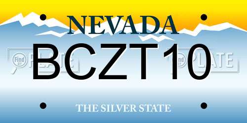BCZT10 Nevada License Plate