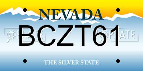 BCZT61 Nevada License Plate