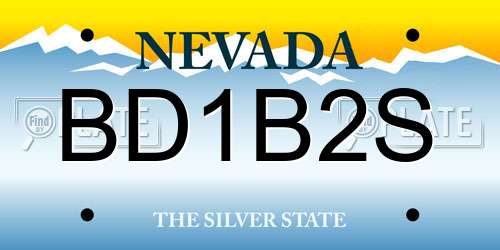 BD1B2S Nevada License Plate