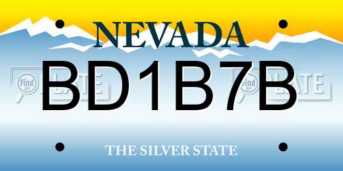 BD1B7B Nevada License Plate
