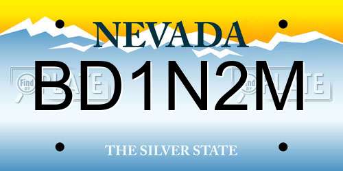 BD1N2M Nevada License Plate