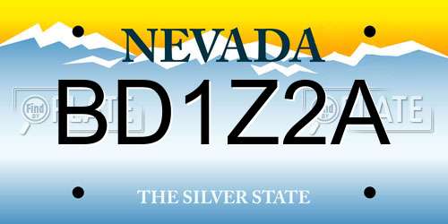 BD1Z2A Nevada License Plate