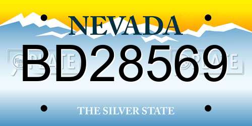 BD28569 Nevada License Plate