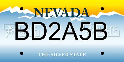 BD2A5B Nevada License Plate