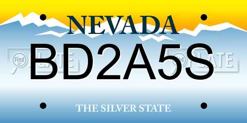 BD2A5S Nevada License Plate