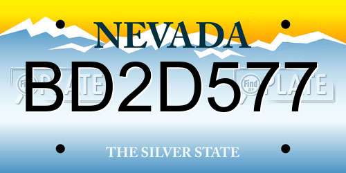 BD2D577 Nevada License Plate