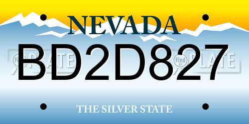BD2D827 Nevada License Plate