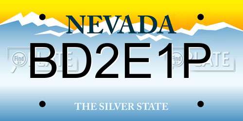 BD2E1P Nevada License Plate