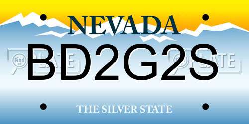 BD2G2S Nevada License Plate