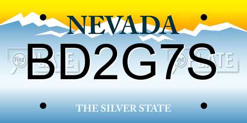 BD2G7S Nevada License Plate