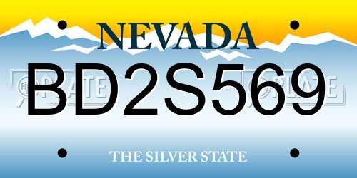 BD2S569 Nevada License Plate
