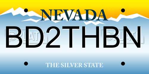 BD2THBN Nevada License Plate