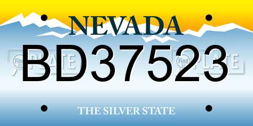 BD37523 Nevada License Plate