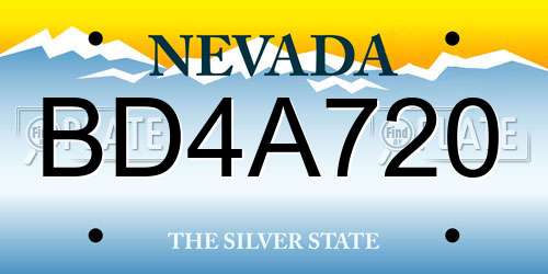 BD4A720 Nevada License Plate